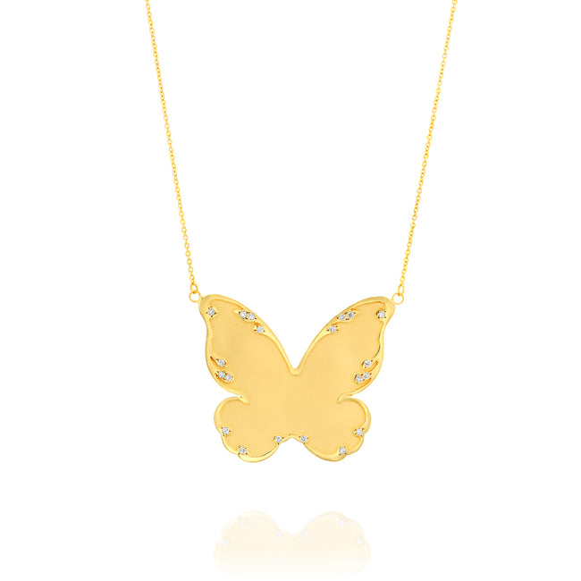 Large Diamond Butterfly Necklace - DesignsByLouiseAdkins
