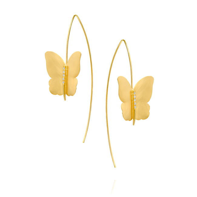 Handmade Butterfly Diamond Earring - DesignsByLouiseAdkins