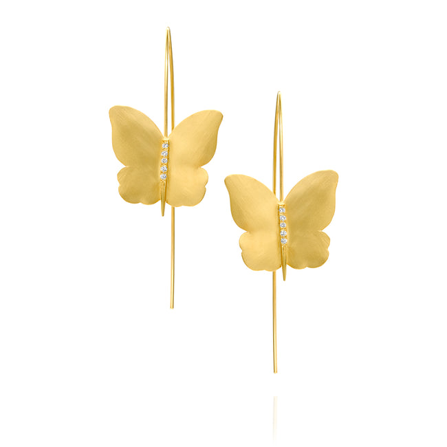Handmade Butterfly Diamond Earring - DesignsByLouiseAdkins