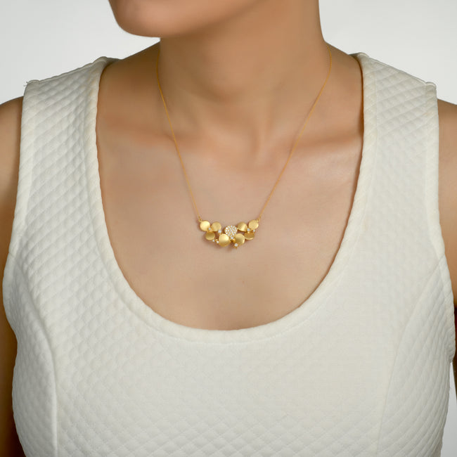 Marika Fancy Flower Cluster Diamond Necklace - DesignsByLouiseAdkins