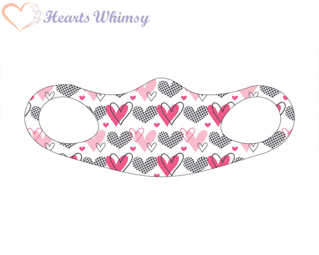 Valentines Design 04 Face Mask Fitted Sublimation All Over Print
