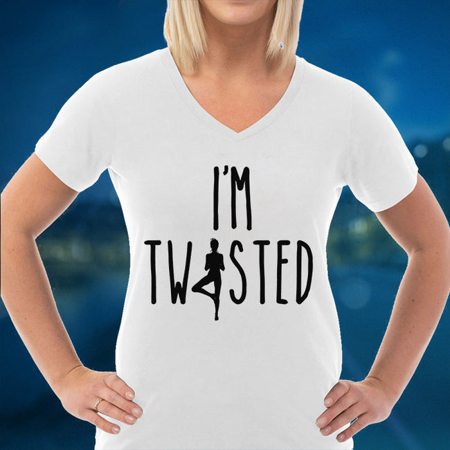 I'm Twisted Ladies V Neck Tee - DesignsByLouiseAdkins