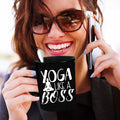 Yoga Like A Boss Coffee Mug - Black - DesignsByLouiseAdkins