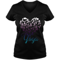 Yoga Ladies V Neck Tee - DesignsByLouiseAdkins