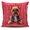 Yorkie Dog Lovers Red Pillow Case - DesignsByLouiseAdkins