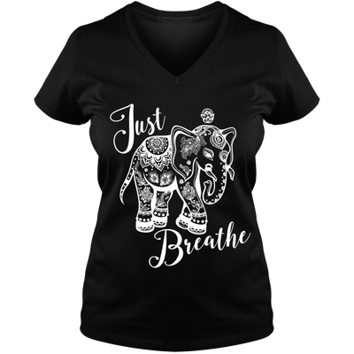 Just Breathe Ladies V Neck Tee - DesignsByLouiseAdkins