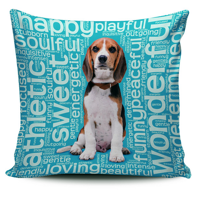 Beagle Dog Blue Pillow Case - DesignsByLouiseAdkins