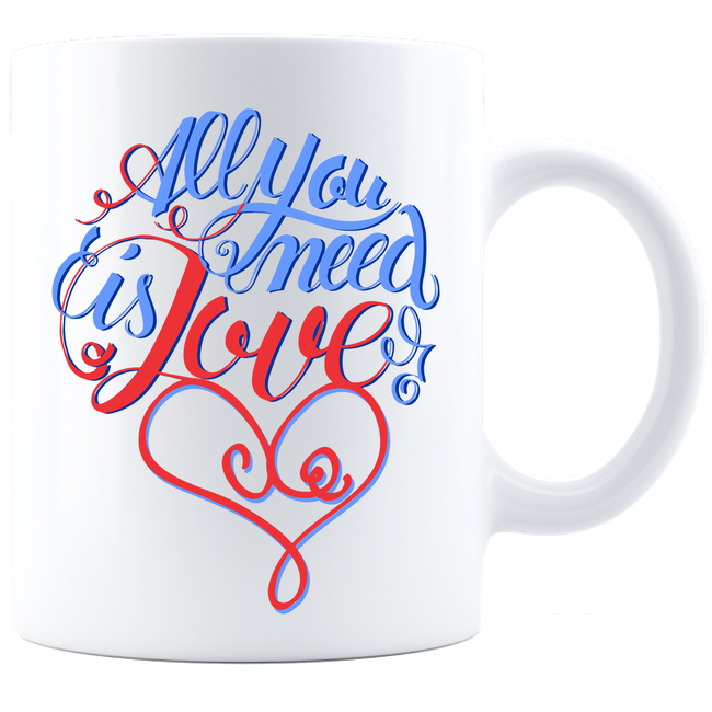 All You Need Is Love Coffee Mug - DesignsByLouiseAdkins