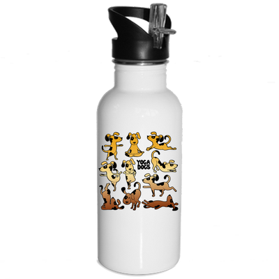 Yoga Dogs Water Bottles - DesignsByLouiseAdkins