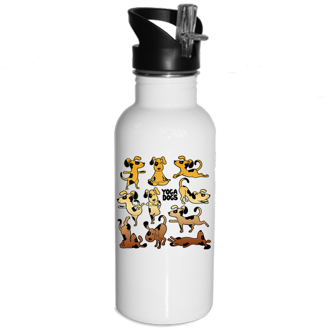 Yoga Dogs Water Bottles - DesignsByLouiseAdkins