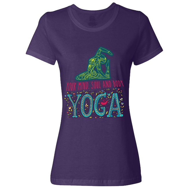 Your Mind Soul And Body Yoga Ladies Classic Tees - DesignsByLouiseAdkins