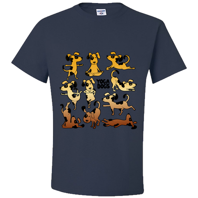 Yoga Dogs Adult Unisex T-Shirt - DesignsByLouiseAdkins