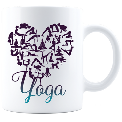 Yoga Coffee Mug - White - DesignsByLouiseAdkins